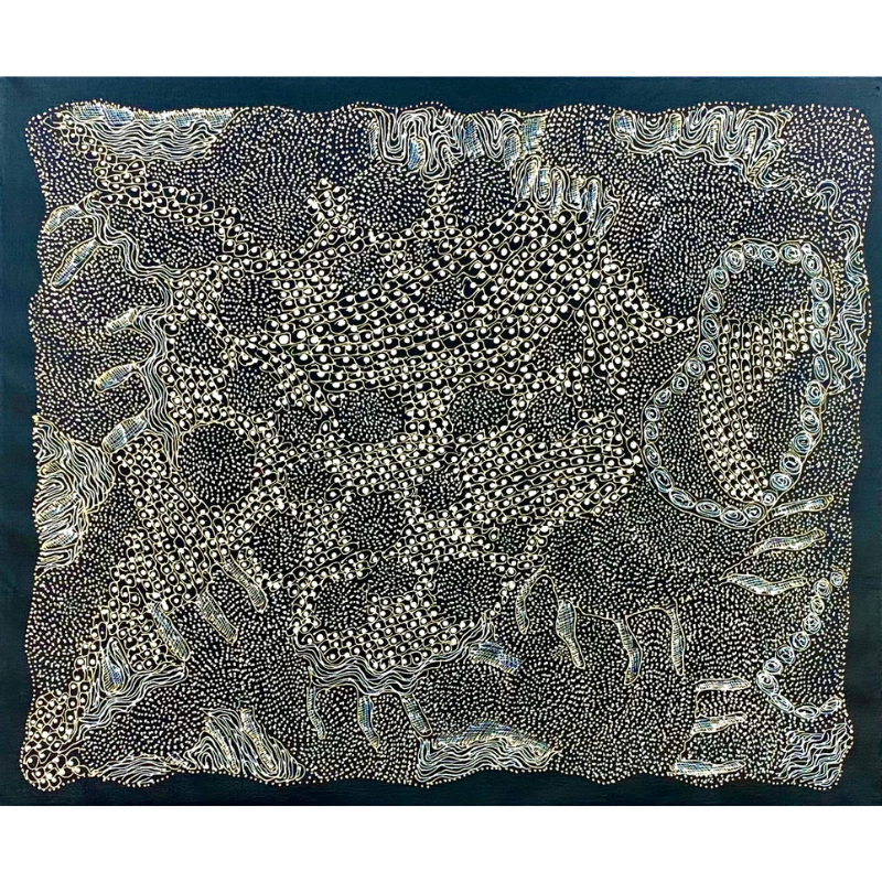 Jorna Newberry, “Ngintaka - Perentie”, Acrylic on Linen, 91x76cm, NG6860