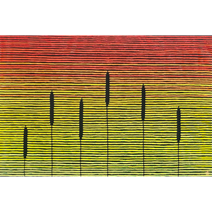 Kurun Warun, "Pakap Yallandar (Fire Stick Sunset)", Acrylic on Linen, 180x120cm, NG7286
