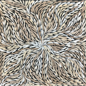 Rosemary Petyarre (Pitjara), "Bush Yam, Medicine Leaf”, Acrylic on Canvas, 30x30cm, NG7488