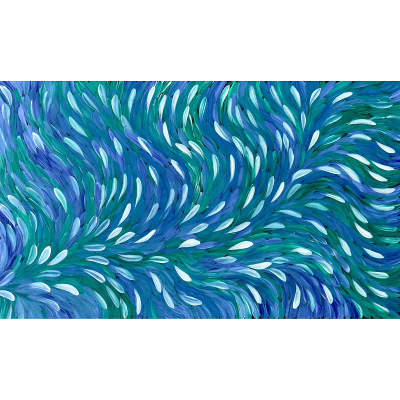 Esther Haywood Petyarre, "Wild Flowers and Bush Medicine Leaves", Acrylic on Linen, 152x91cm, NG7461