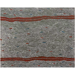 Julie Nangala Robinson, "Sandhills at Mina Mina", Acrylic on Linen, 151x121cm, NG7460