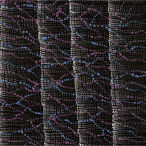 Debbie Napaljarri Brown, “Wanakiji Jukurrpa (Bush Tomato Dreaming)”, Acrylic on Linen, 30x30cm, NG7565