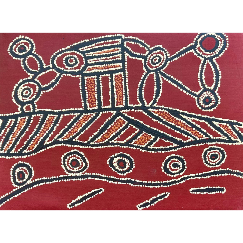 Mary Brown Napangardi, “Women’s Ceremony”, Acrylic on Linen, 61x45cm, NG7437