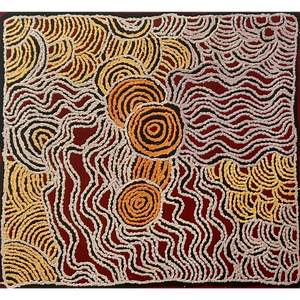 Tjawina Porter Nampitjinpa, “Untitled”, Acrylic on Linen, 70x65cm, NG7444