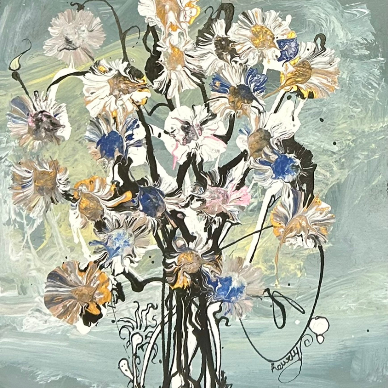 Rowdy Warren, "Wildflowers", Acrylic on Linen, 30x30cm, NG7591