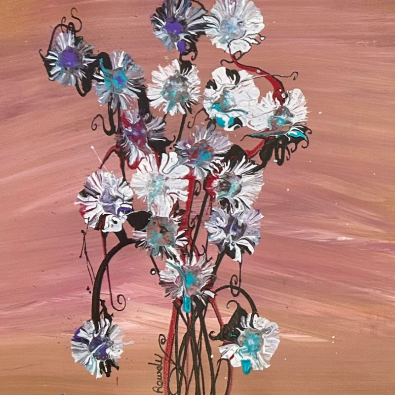 Rowdy Warren, "Wildflowers", Acrylic on Linen, 30x30cm, NG7599