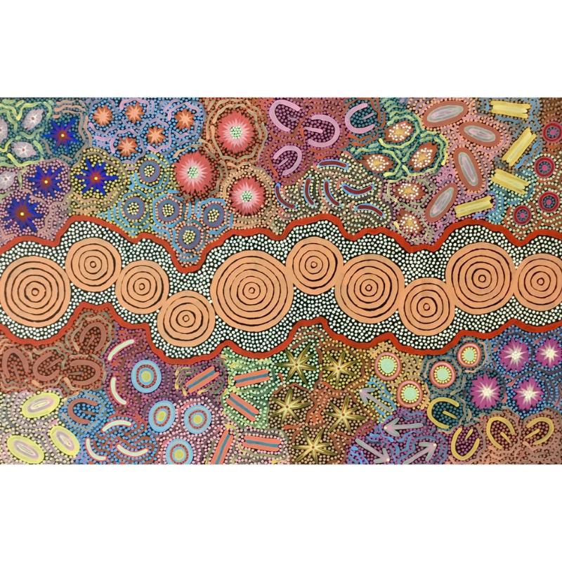 Chelsea Possum Ramzan, "Grandmother's Country", Acrylic on Canvas, 144x95cm, NG7587