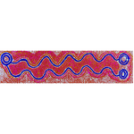 Shorty Jangala Robertson, "Ngapa Jukurrpa (Water Dreaming) - Puyurru", Acrylic on Linen, 120x30cm, NG7615