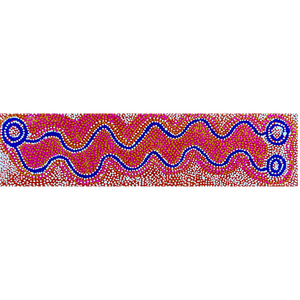 Shorty Jangala Robertson, "Ngapa Jukurrpa (Water Dreaming) - Puyurru", Acrylic on Linen, 120x30cm, NG7615