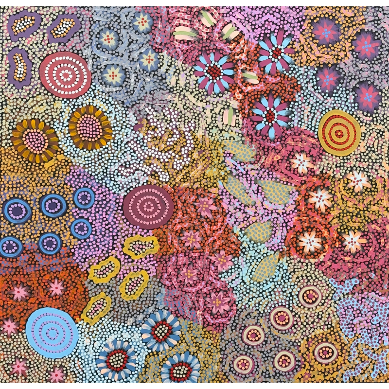Michelle Possum Nungarrayi, "Grandmother's Country", Acrylic on Canvas, 104x102cm, NG7622