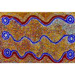 Shorty Jangala Robertson, "Ngapa Jukurrpa (Water Dreaming) - Puyurru", Acrylic on Linen, 90x60cm, NG7616