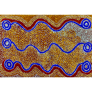 Shorty Jangala Robertson, "Ngapa Jukurrpa (Water Dreaming) - Puyurru", Acrylic on Linen, 90x60cm, NG7616