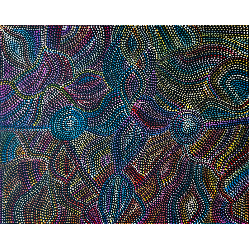 Joy Pitjara (Petyarre), "Bush Yam", Acrylic on Canvas, 71x56cm, NG7675