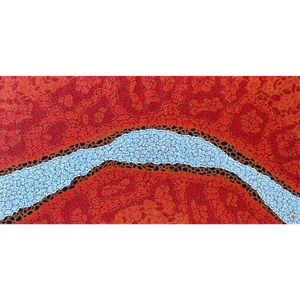 Kurun Warun, "Eels Biting Stones" Acrylic on Linen, 91x45cm, NG7601