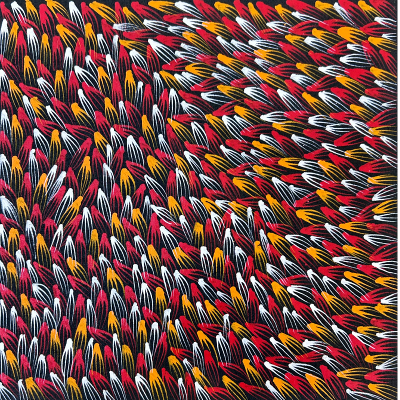 Abie Loy Kemarre, "Medicine Leaf", Acrylic on Canvas, 30x30cm, NG7747
