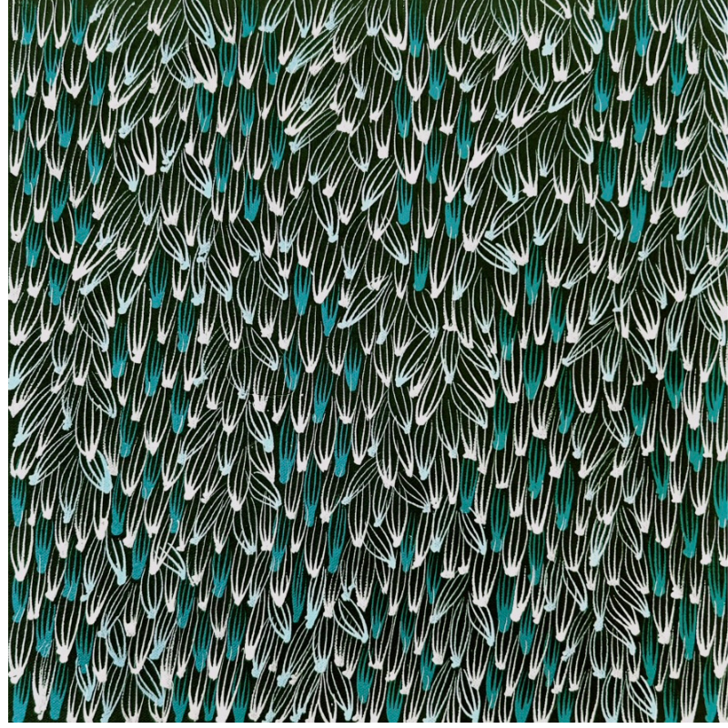 Abie Loy Kemarre, "Medicine Leaf", Acrylic on Canvas, 30x30cm, NG7746