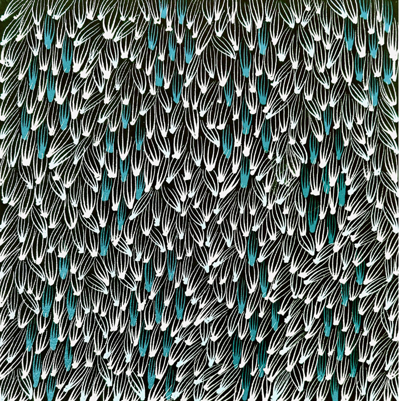 Abie Loy Kemarre, "Medicine Leaf", Acrylic on Canvas, 30x30cm, NG7745