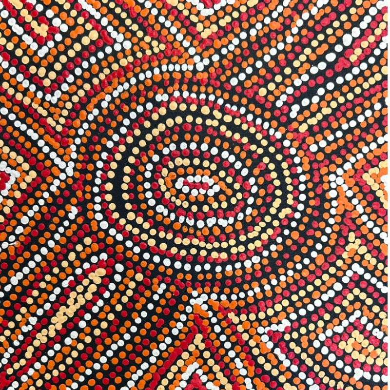 Michelle Butler Nakamarra, “Seven Sisters, Minyma Inmaku”, Acrylic on Canvas, 30x30cm, NG7751