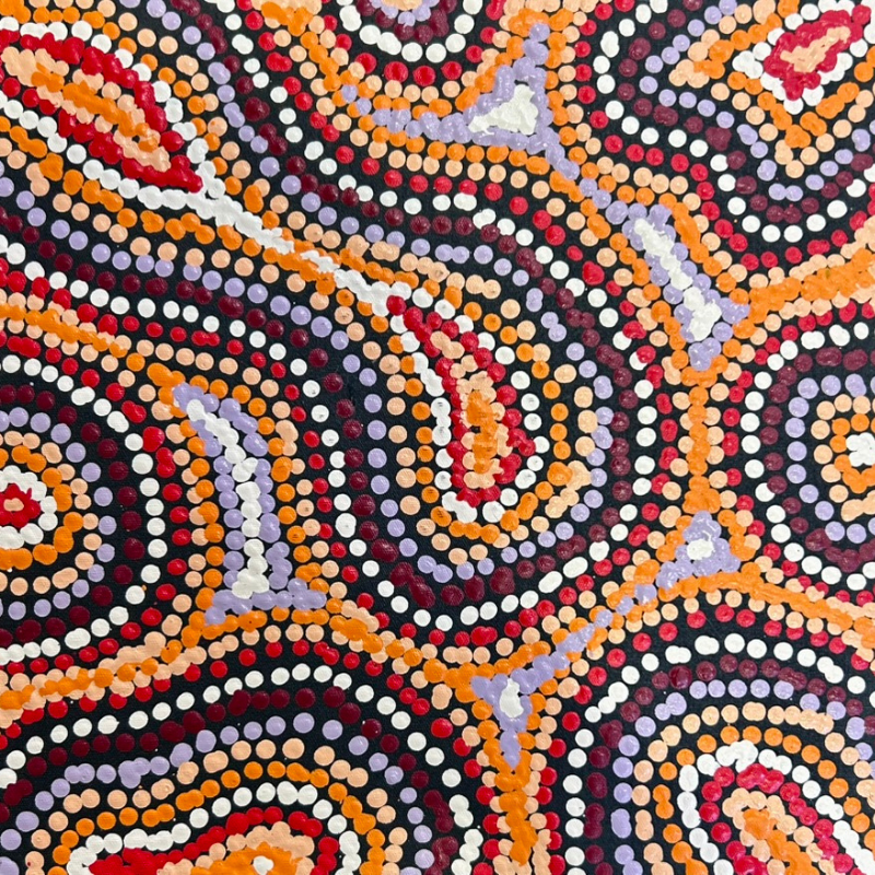 Michelle Butler Nakamarra, “Seven Sisters, Minyma Inmaku”, Acrylic on Canvas, 30x30cm, NG7748
