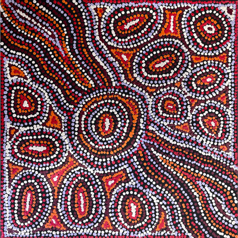 Michelle Butler Nakamarra, “Seven Sisters, Minyma Inmaku”, Acrylic on Canvas, 45x45cm, NG7750