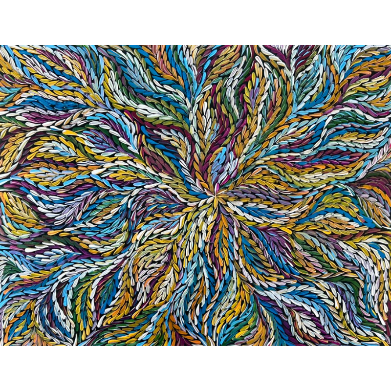 Rosemary Petyarre (Pitjara), "Bush Yam, Medicine Leaf”, Acrylic on Canvas, 61x45cm, NG7734