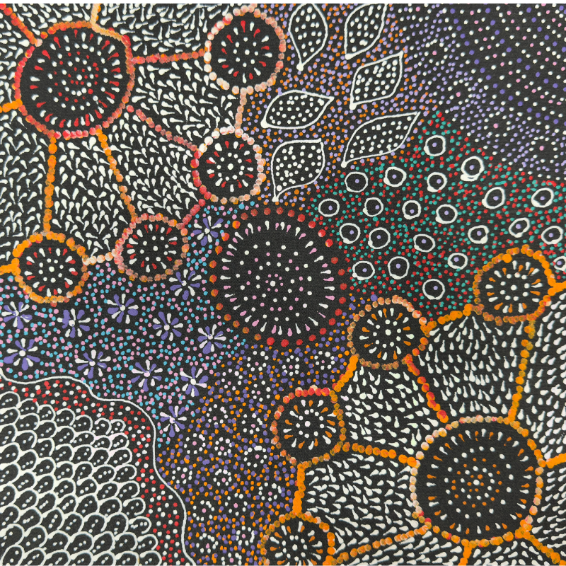 Naomi Pula Price, "Bush Yam, My Mother's Country", Acrylic on Canvas, 30x30cm, NG7703