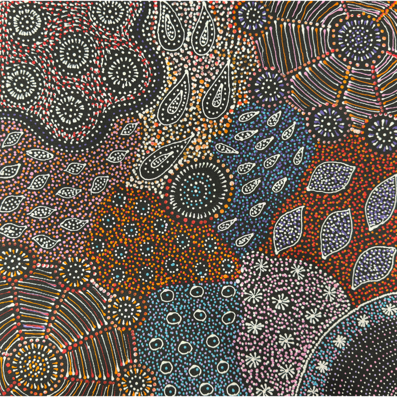 Naomi Pula Price, "Bush Yam, My Mother's Country", Acrylic on Canvas, 45x45cm, NG7710