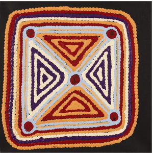 Sabrina Nungarrayi Gibson, “Wirnpa Jukurrpa (Lightning Dreaming)”, Acrylic on Linen, 30x30cm, NG7783