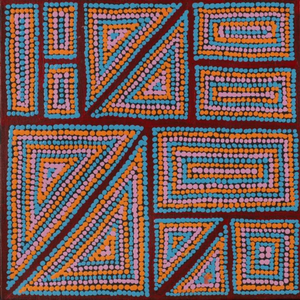 Geraldine Napurrurla Wilson, “Yawakiyi Jukurrpa (Native Currant Dreaming)”, Acrylic on Linen, 30x30cm, NG7786