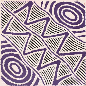 Ursula Napangardi Hudson, “Pikilyi Jukurrpa (Vaughan Springs Dreaming)”, Acrylic on Linen, 30x30cm, NG7799