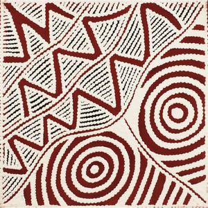 Ursula Napangardi Hudson, “Pikilyi Jukurrpa (Vaughan Springs Dreaming)”, Acrylic on Linen, 30x30cm, NG7798