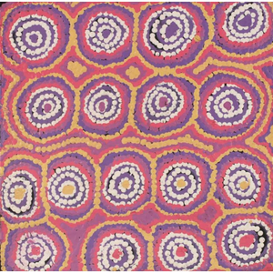 Alice Nampijinpa Michaels, “Lappi Lappi Jukurrpa (Lappi Lappi Dreaming)”, Acrylic on Linen, 30x30cm, NG7795