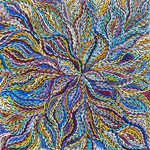 Rosemary Petyarre (Pitjara), "Bush Yam, Medicine Leaf”, Acrylic on Canvas, 61x61cm, NG7688