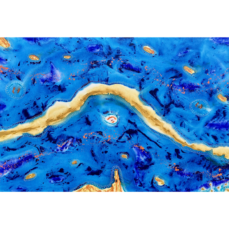 Kurun Warun, "Pundin Pareeyt (Living with Water)", Acrylic on Linen, 180x120cm, NG7637