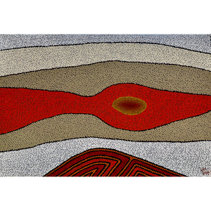 Kurun Warun, "Dry Waterhole Beating Heartland", Acrylic on Linen, 90x60cm, NG7840