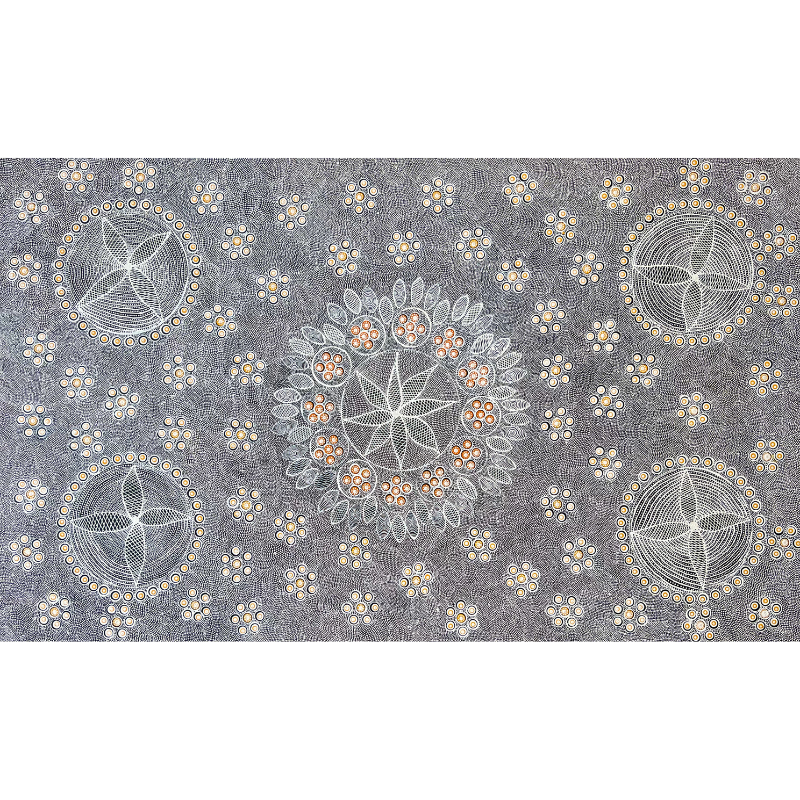 Dulcie-Anne Frank Nangala, "Bush Onion Dreaming", Acrylic on Canvas, 150x90cm, NG7831