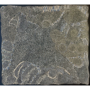 Jorna Newberry, “Ngintaka - Perentie”, Acrylic on Linen, 112x101cm, NG7083