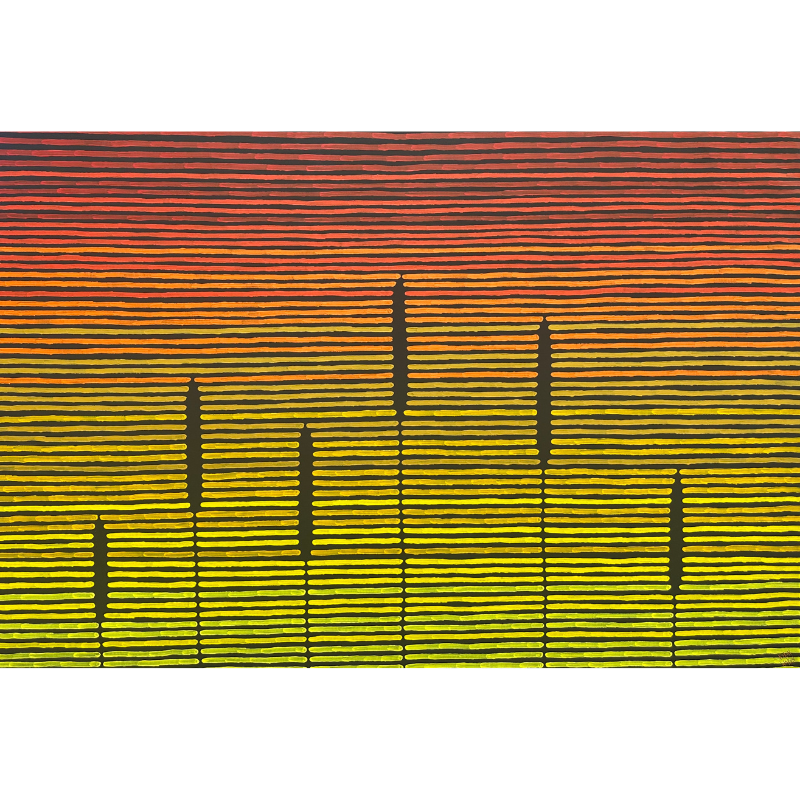 Kurun Warun, "Pakap Yallandar (Fire Stick Sunset)", Acrylic on Linen, 180x120cm, NG7855