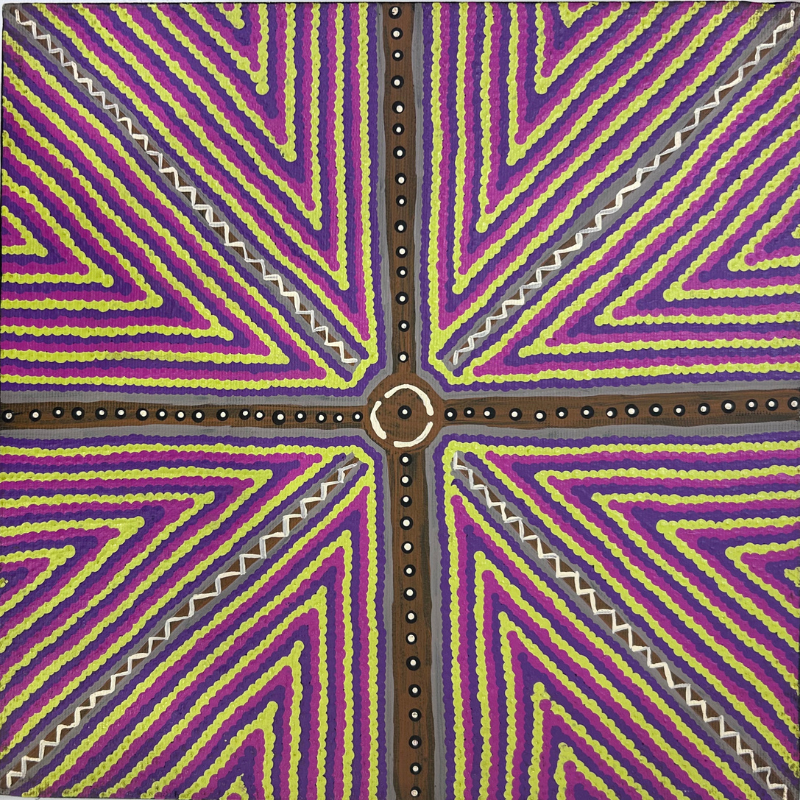 Ingrid Napangardi Williams, “Ngalyipi Jukurrpa (Snake Vine Dreaming) - Purturlu”, Acrylic on Linen, 30x30cm, NG7870
