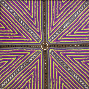 Ingrid Napangardi Williams, “Ngalyipi Jukurrpa (Snake Vine Dreaming) - Purturlu”, Acrylic on Linen, 30x30cm, NG7870