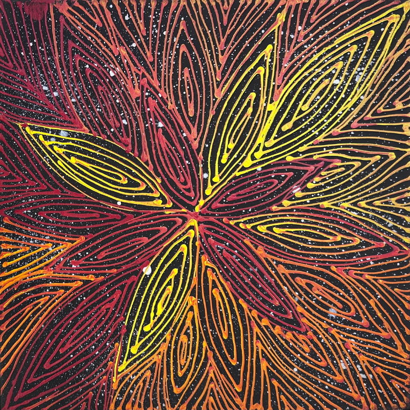 Reanne Nampijinpa Brown, “Pamapardu Jukurrpa (Flying Ant Dreaming) - Warntungurru”, Acrylic on Linen, 30x30cm, NG7869