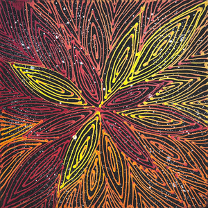 Reanne Nampijinpa Brown, “Pamapardu Jukurrpa (Flying Ant Dreaming) - Warntungurru”, Acrylic on Linen, 30x30cm, NG7869
