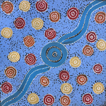 Alfreda Nungarrayi Martin, “Ngapa Jukurrpa (Water Dreaming) - Puyurru”, Acrylic on Linen, 30x30cm, NG7878