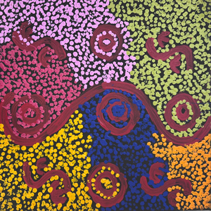 Ruth Nungarrayi Spencer, “Wardapi Jukurrpa (Goanna Dreaming) - Yarripilangu”, Acrylic on Linen, 30x30cm, NG7865