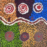 Ruth Nungarrayi Spencer, “Warlukurlangu Jukurrpa (Fire country Dreaming)”, Acrylic on Linen, 30x30cm, NG7864