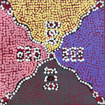 Narelle Nangala Brown, “Watiya-warnu Jukurrpa (Seed Dreaming)”, Acrylic on Linen, 30x30cm, NG7863