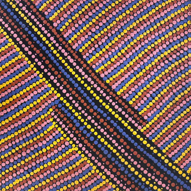 Cecilia Napurrurla Wilson, “Lappi Lappi Jukurrpa (Lappi Lappi Dreaming)”, Acrylic on Linen, 30x30cm, NG7860