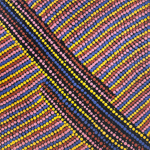 Cecilia Napurrurla Wilson, “Lappi Lappi Jukurrpa (Lappi Lappi Dreaming)”, Acrylic on Linen, 30x30cm, NG7860