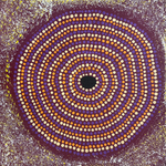 Shirley Napanangka Martin, “Puturlu Jukurrpa (Mt Theo Dreaming)”, Acrylic on Linen, 30x30cm, NG7879