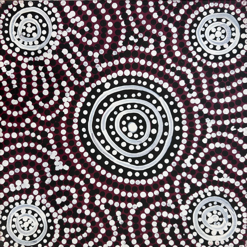 Ingrid Napangardi Williams, “Ngalyipi Jukurrpa (Snake Vine Dreaming) - Purturlu”, Acrylic on Linen, 30x30cm, NG7883